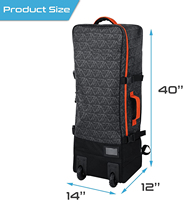 Sac à dos pour planche à pagaie gonflable en plastique recyclé Deenith avec roues, grande capacité, sac de transport pour SUP et kayak, léger (2,5 lb) pour les lacs