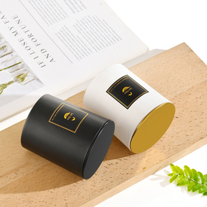 Lọ đựng nến thủy tinh mờ có nắp kim loại vàng San Neo 7x8.5cm 8x9cm 9x10cm Ba kích cỡ, có thể dán nhãn riêng - Product Image 2
