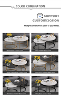 Moderner Goldener Edelstahl-Beistelltisch mit Marmorplatte Runder Luxus-Couchtisch für Wohnzimmer