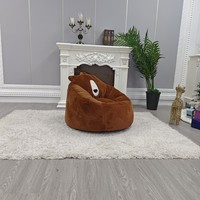 Fauteuil pouf Helios au design moderne en forme d'ours, avec dossier capitonné portable et sécurisé, idéal pour les enfants et les salons.