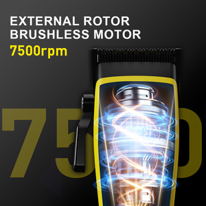 Tondeuse à cheveux professionnelle sans fil avec moteur à rotor externe sans balais, lame DLC, logo personnalisé, machine à couper les cheveux électrique - Product Image 2