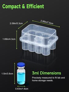 Caja de Almacenamiento Personalizada para Frascos de 3ml, 5ml, 7ml, 10ml, 10cc, Cajas de Plástico Transparente para Frascos con Materiales Reciclados, Soporte para Frascos - Product Image 4