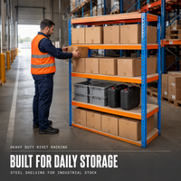 Étagère de stockage industrielle sans boulons, robuste, revêtue de peinture en poudre, 5 niveaux, 700 kg par niveau, antirouille, pour entrepôt