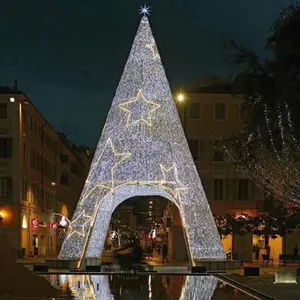 Al aire libre a prueba de agua gigante iluminado cono LED árbol de Navidad luces de hadas