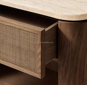 Comodino MYHOME in Stile Contemporaneo, Legno di Quercia Massiccio, Durevole, Antico, Arredamento Camera da Letto, 1 Cassetto - Product Image 6