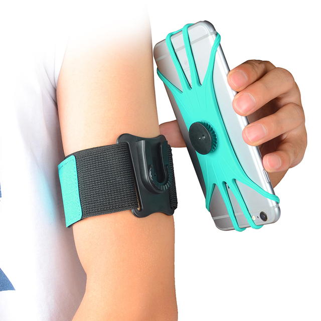 Universal Detachable Rotatable Sports Armband Full Cover Phone Case Silicon + PC + Nylon Adjustable Size for All Mobile Phones