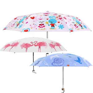 Mini 5-Fold <b>Windproof</b> Iron Frame <b>Umbrella</b> Small Women Full Pattern Printing Portable Compact Manual Plastic Handle - Product Image 2