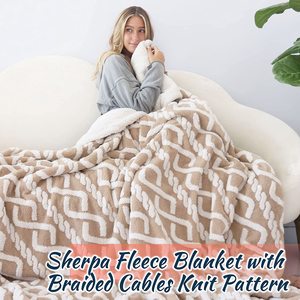 Vente de gros Jacquard neige double couche et couvertures Sherpa pour l'hiver - Product Image 4