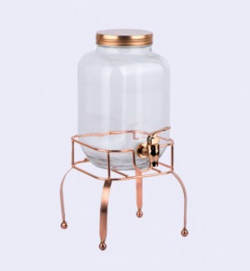 2 pièces 4L distributeur De Jus de verre avec robinet en plastique et support en métal CCP804C-4/2T2 - Product Image 6