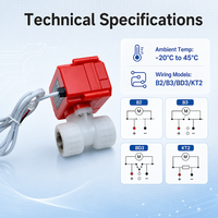 RDNT DC12V/24V Quick-operating Electric Ball Valve 2-way PVDF 1/2 Port Size -20C 45C IP67 Protection 0.6MPa OEM Supported