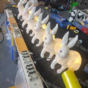 Custom Fiberglass Rabbit <b>Lights</b> for Landscape Projects Theme Parks Shopping Malls Festivals and Outdoor Attractions - Product Image 2