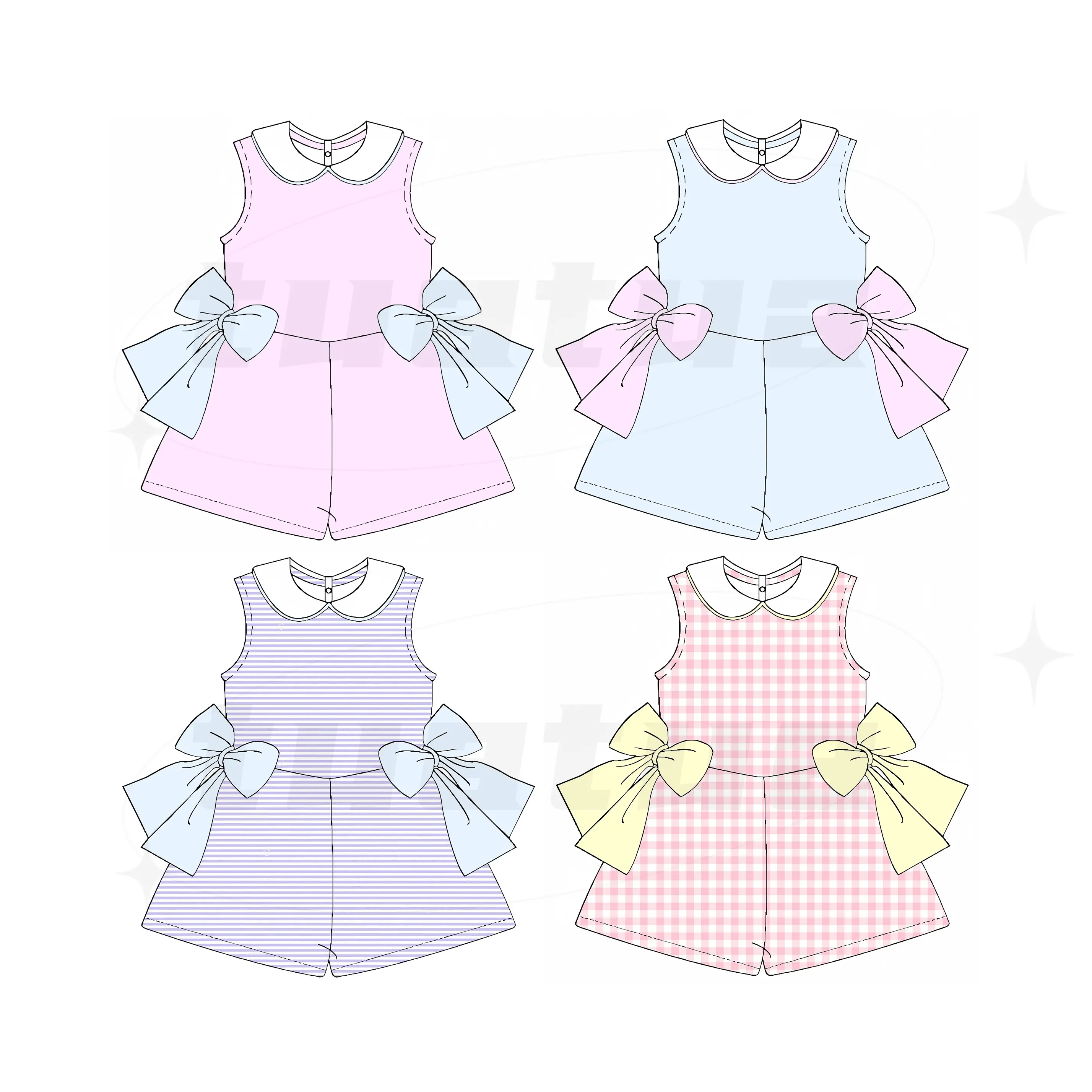 bow girls clothing baby clothes 2024 linen kids newborn baby knitted girl bubble romper baby rompers