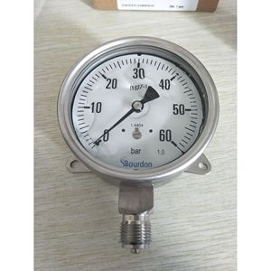 Manomètre Baumer Man7 Mmf7 0 à 60 bars, tube Bourdon pour l'industrie du vapeur et alimentaire - Product Image 1