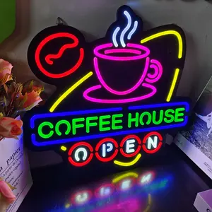 Personalized Shop Name Outdoor Logo Custom Rgb Colorful Flex Led Custom Led Neon Sign Light