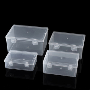 Transparent Plastic Storage Box Rectangle With Lid For Jewelry Hardware Parts Small Container Packaging Box Food Safe - Product Image 1