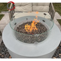 Nouveau béton gris forme ronde réservoir de gaz stockage chauffage extérieur Patio cheminée à gaz Table