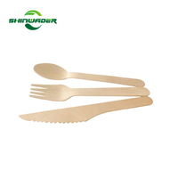 Ensemble de couverts en bois 100% naturel, qualité alimentaire, prix d'usine, biodégradable