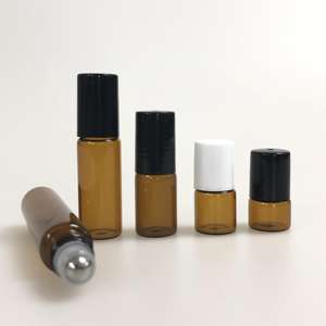 Flacon à bille en verre pour parfum 1ml 2ml 3ml 5ml 10ml, couleur ambre, avec bille roulante - Product Image 1