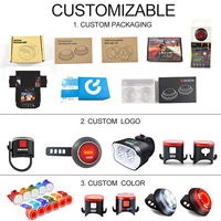 Luz trasera LED para bicicleta, alarma antirrobo inalámbrica, luces traseras intermitentes rojas automáticas, luz estroboscópica de seguridad alimentada por batería