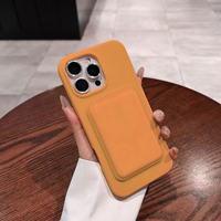 Étuis de téléphone portable magnétiques anti-empreintes digitales, antichoc, en silicone, avec porte-cartes pour 17 Pro Max 16 15 Pro 14 13