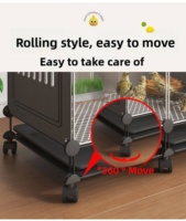 Grande cage robuste pour poulets et cailles en PP et fer, avec fenêtre transparente et système anti-évasion, pour l'élevage en extérieur et en intérieur