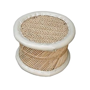 Canne moderne faite à la main/tabourets de meubles en bambou dernière Table en bois vieilli tabouret en bois naturel Unique salon chambre - Product Image 1