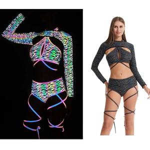 Женский дизайнерский купальник с радужным светоотражающим принтом, <span class=keywords><strong>3</strong></span> шт. - Product Image 1