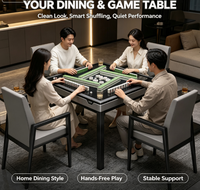 Table de Mahjong Moderne Style Montagnette, Distributeur Automatique de Tuiles, Cadre Robuste pour Jeu de Société