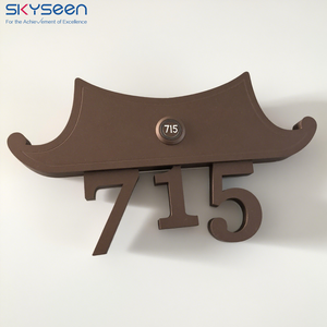 SKYSEEN personnalisé illuminé numéro de chambre signes 3D Cube sonnette acrylique lettre rétro-éclairé LED signe <span class=keywords><strong>pour</strong></span> la maison et les hôtels/appartements - Product Image 4