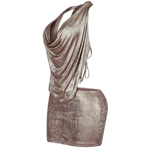 Hot Selling New Sexy Eco-Friendly Lace Natural Woven Bodycon Halter Neck Backless Sleeveless Dress Women's Daily Wear - Product Image 3