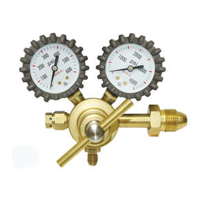 Régulateur d'azote haute pression en laiton CGA580 0-800 PSI avec manomètre de pression de sortie et filetage d'entrée pour gaz hélium et CO2 - Product Image 5