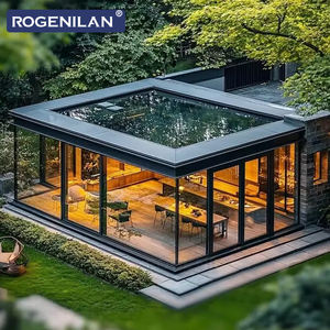 Véranda autoportante en <span class=keywords><strong>aluminium</strong></span> préfabriquée de style américain ROGENILAN, insonorisée et isolée thermiquement, avec verre, pour patio - Product Image 5