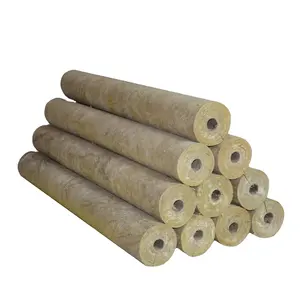 Good thermal insulation material with foil aluminum supplier rock wool pipe Fire rated rock wool mineralwool insulation