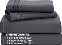 Ensemble de draps jumeaux XL-Taille de dortoir universitaire-Draps de lit jumeaux extra longs en microfibre ultra-doux de luxe 1800-Poches profondes-Ajustement facile