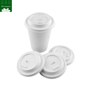 Couvercle en papier de canne à <span class=keywords><strong>sucre</strong></span> 100% Compostable, couvercle de café biodégradable pour tasse à café - Product Image 4