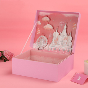 Vente en gros Boîte cadeau d'exploration pop-up 3D thème astronaute Catsle <span class=keywords><strong>rose</strong></span> pour filles anniversaire Chaussettes imprimées pour garçons - Product Image 4