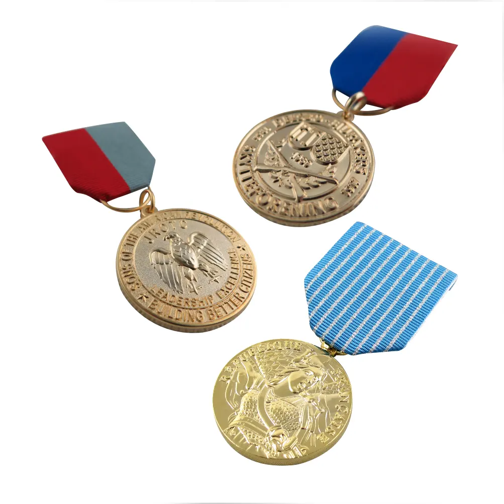No MOQ medaglia personalizzata distintivo tessuto poliestere Nylon medaglia nastro produttore medaglie Commemorative personalizzate Souvenir