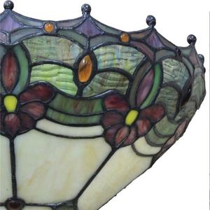 Applique murale en verre de style Tiffany, 12 pouces, demi-rond, design européen fait main, avec abat-jour rouge LED pour l'éclairage de la chambre à coucher et du salon - Product Image 4