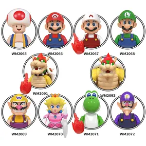 Wm6103 koopa bowser kinopio wario Super-Mario Luigi công chúa đào Yoshi waluigi trò chơi khối xây dựng nhỏ bằng nhựa cho đồ chơi trẻ em