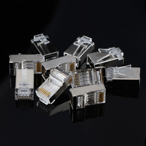 <b>Rj45</b> Shielded Metal Housing Connector 8 Pin Zinc Alloy Plug In For Network <b>Cable</b> - Product Image 2