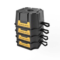 Lot de 4 blocs de stabilisation empilables pour vérins de remorque, capacité 10000 lb, hauteur 6 pouces, pour vérins de remorque de camping-car, de caravane et de bateau