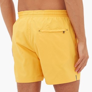 Eco amigable reciclado tela de secado rápido de Color sólido amarillo de Slim Fit los hombres pantalones cortos de playa - Product Image 2