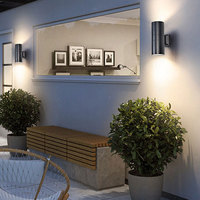 Applique murale LED durable à éclairage bidirectionnel en aluminium et verre trempé, étanche IP65 pour jardin, hôtel, maison, 110V 120V E27