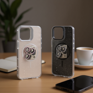 Custodia Glitter IP13 PRO a Protezione Totale con Supporto, Doppio Materiale per Airbag + Protezione Lente per Cellulare - Product Image 2