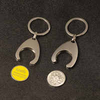 Porte-clés de pièce de monnaie de jeton de chariot de chariot de pièce de monnaie d'euro fait sur commande en gros promotionnel d'usine.