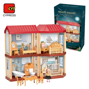 <span class=keywords><strong>Maison</strong></span> de poupée de luxe avec meubles et éclairage pour filles - Product Image 1