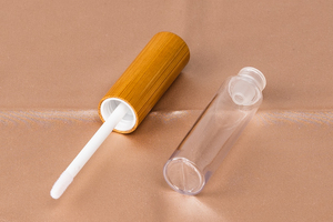CLASE DE FÁBRICA <span class=keywords><strong>no</strong></span> logotipo lápiz labial líquido de embalaje maquillaje con pincel blanco de bambú tubo de brillo de labios - Product Image 6