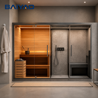 Salle de bain intégrée avec douche et sauna vapeur de style européen, avec dimensions et configuration personnalisées