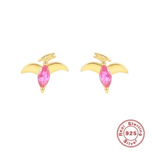 Cute Best Selling Colorful Zircon Stone Dinosaur Sterling <b>Silver</b> <b>Stud</b> Earrings for Girls - Product Image 6