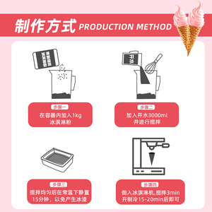 Polvere per Gelato al Gusto di Fragola per Uso Commerciale in Negozi di Tè al Latte e Ristoranti, 1kg - Product Image 3